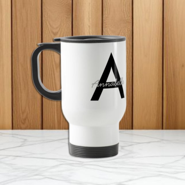 Personalised Typography Monogram Travel Mug (Creator Uploaded)