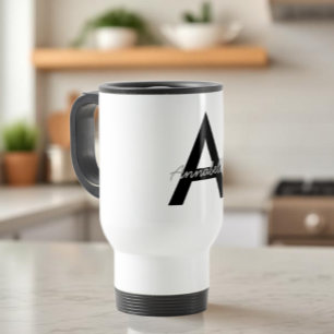 Personalised Typography Monogram Travel Mug