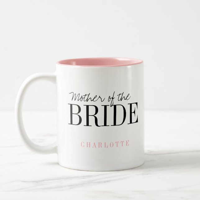 Personalised typography mother of the bride mug (Left)