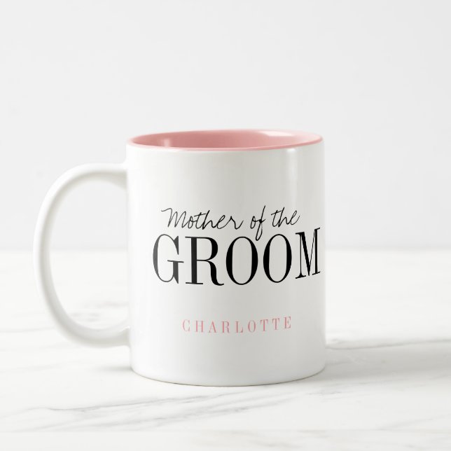 Personalised typography mother of the groom mug (Left)