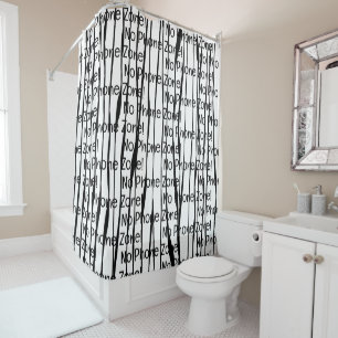 Personalised Typography Pattern Modern Fine Art Shower Curtain
