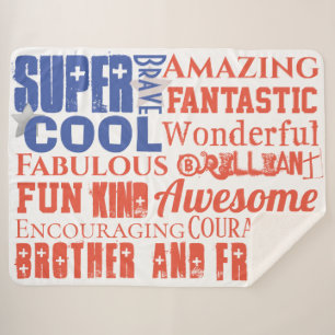 Personalised Typography Subway Art USA Flag Sherpa Blanket