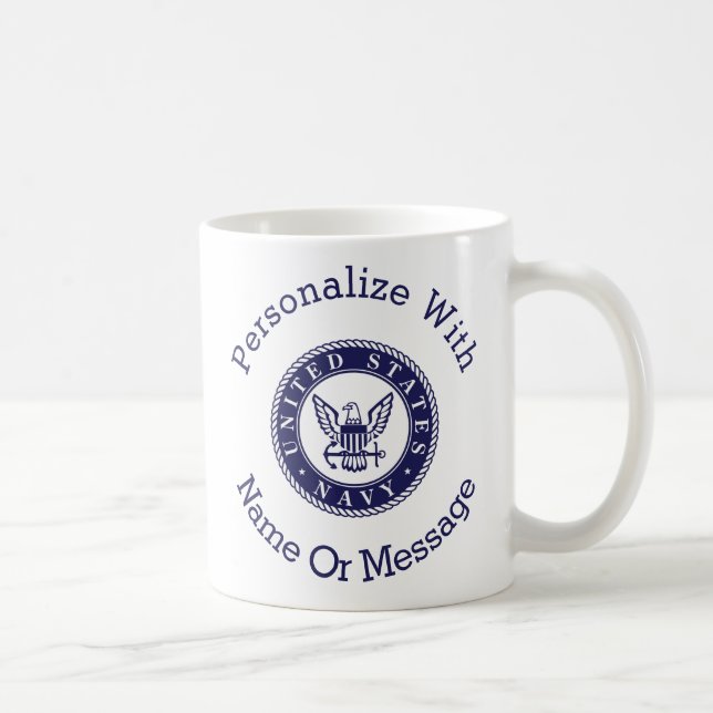 Personalised U.S. Navy Emblem Coffee Mug (Right)