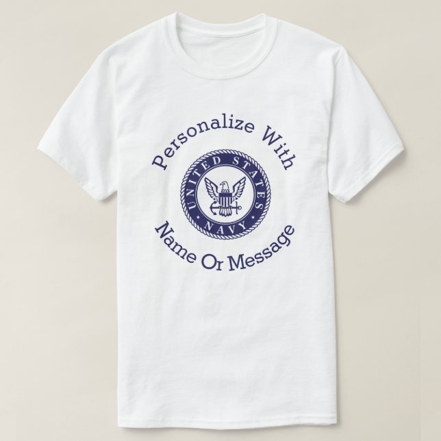 Personalised U.S. Navy Emblem T-Shirt (Design Front)