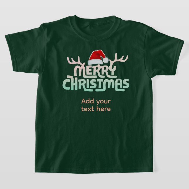 Personalised Ugly Christmas Tee Shirts for Kids (Laydown)
