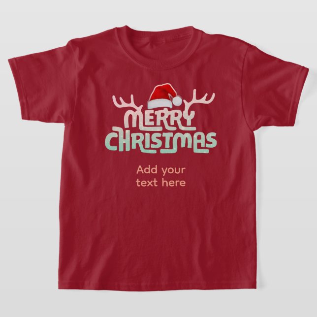 Personalised Ugly Christmas Tee Shirts for Kids (Laydown)