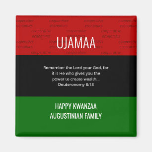 Personalised UJAMAA Deut 8 18 Happy Kwanzaa Magnet