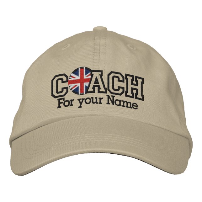 Personalised UK Coach with your name Embroidered Hat (Front)