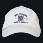 Personalised UK Flag Skipper Nautical Embroidered Hat<br><div class="desc">A classic crossed anchors nautical style with a UK flag applique,  a custom personalised embroidered cap for a skipper of special occasions. 
 
 


 
Use the "Ask this Designer" link to contact us with your special design requests or for some assistance with any of your customisation needs.</div>