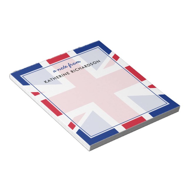 Personalised UK United Kingdom Flag Notepad (Angled)