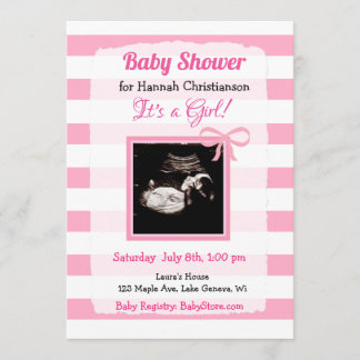 Personalised Ultrasound Picture Baby Shower Invitation