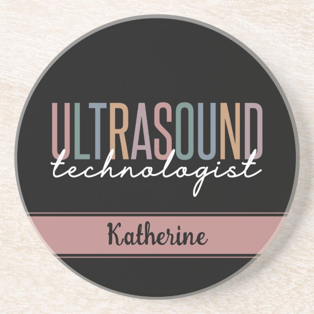 Personalised Ultrasound Technologist Gifts Coaster (Front)