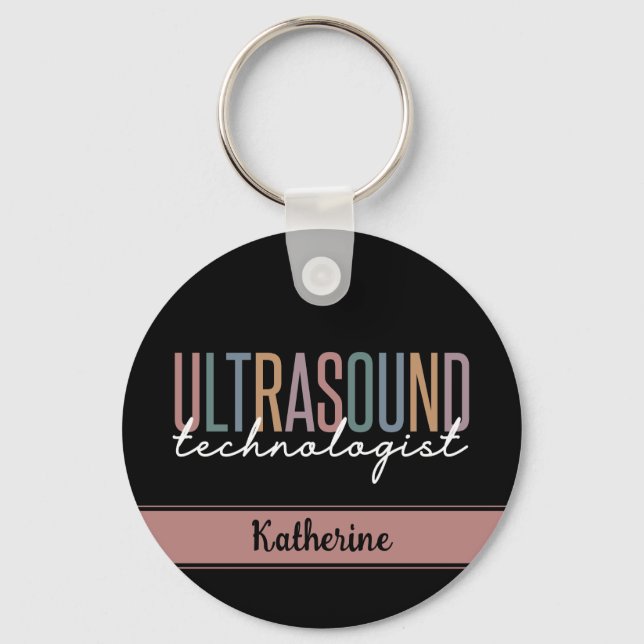 Personalised Ultrasound Technologist Gifts Key Ring (Front)