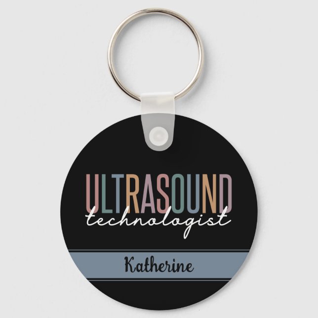 Personalised Ultrasound Technologist Gifts Key Ring (Front)