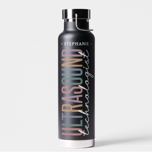 Personalised Ultrasound Technologist Gifts Water Bottle (Left)