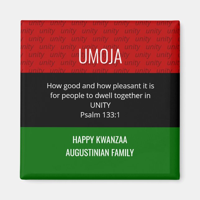 Personalised UMOJA Unity Happy Kwanzaa Magnet (Front)