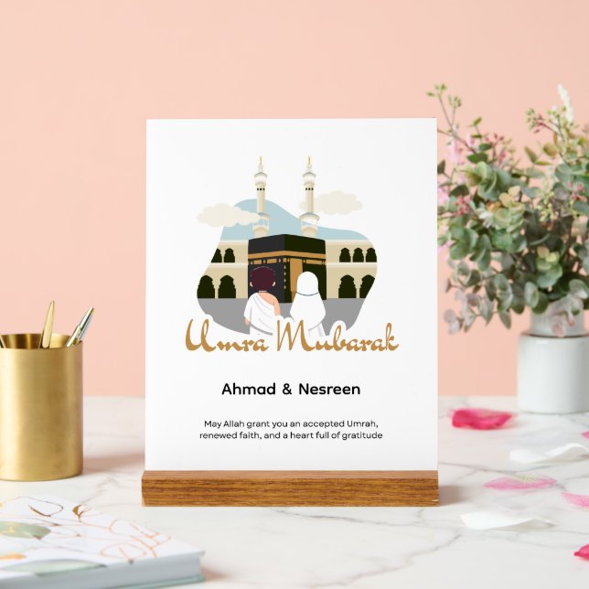 Personalised Umra Mubarak Gift Acrylic Sign (Wedding)