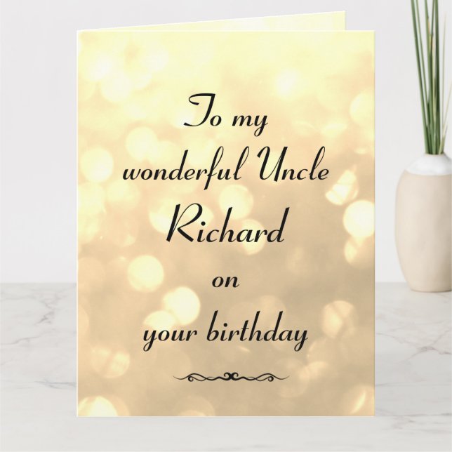 Personalised Uncle Birthday Card (Front)