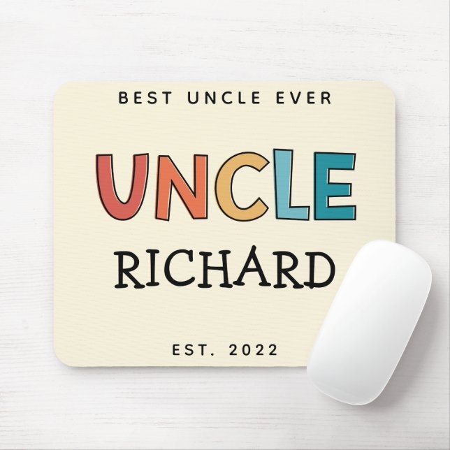 Personalised Uncle Retro Gift Best Uncle Ever Cute Mouse Pad (With Mouse)