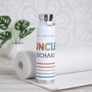 Personalised Uncle Retro Gift Best Uncle Ever Cute Water Bottle