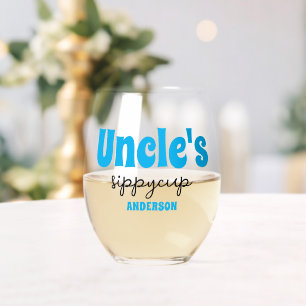 Personalised Uncle's Sippy Cup  Stemless Wine Glass