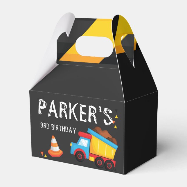 Personalised Under Construction Favour Box (Front Side)