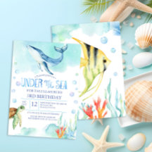 Personalised Under the Sea Birthday - Ocean Whale 