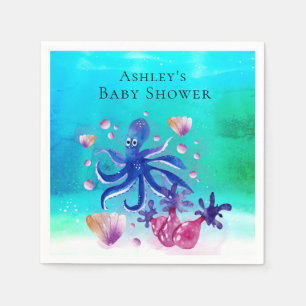 Personalised Under the Sea Octopus Paper Napkin