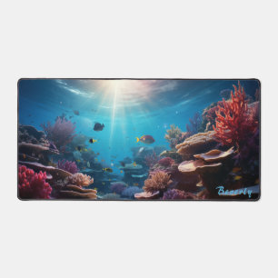 Personalised Underwater Coral Reef Desk Mat 