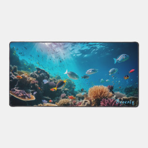 Personalised Underwater Coral Reef Desk Mat