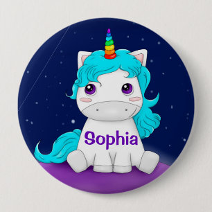 Personalised Unicorn 10 Cm Round Badge