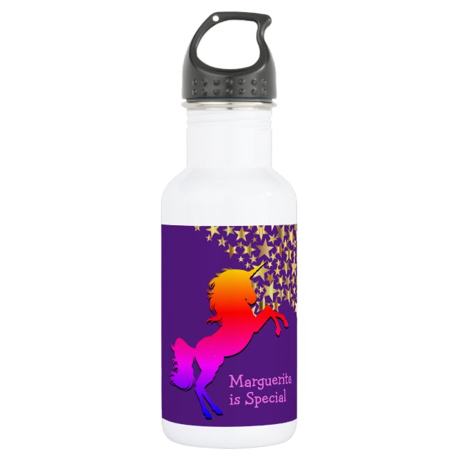 Personalised UNICORN 532 Ml Water Bottle (Front)