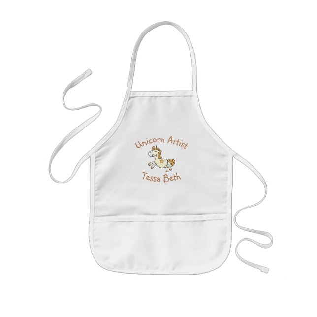 Personalised Unicorn Artist Kids Apron (Front)