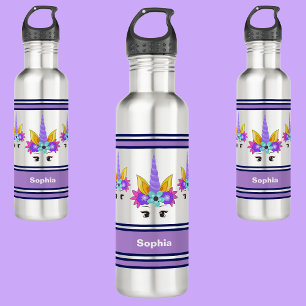 Personalised Unicorn Back To School   710 Ml Water Bottle