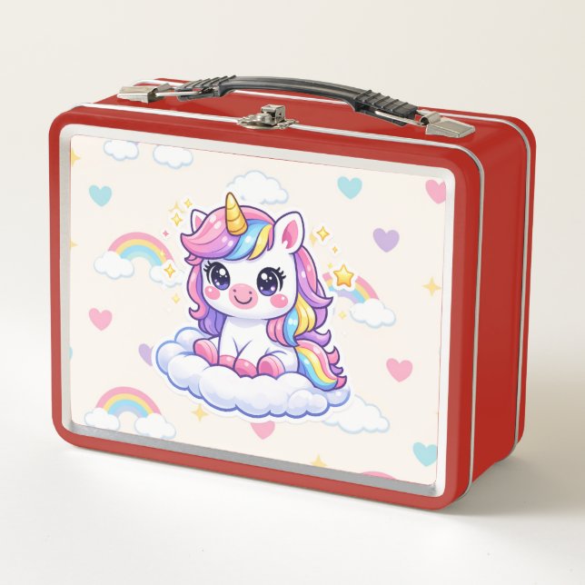 Personalised Unicorn Back to School Lunch Box (Front)