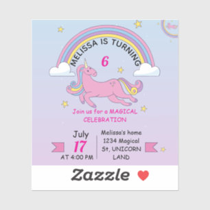Personalised Unicorn Birthday Favours for Girls