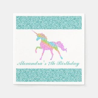 Personalised Unicorn Birthday Napkin