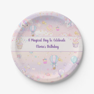 Personalised Unicorn Birthday  Paper Plate