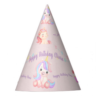 Personalised Unicorn Birthday Party Hat