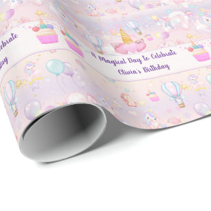 Personalised Unicorn Birthday Wrapping Paper