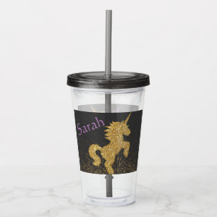 Personalised Unicorn Cup With Straw