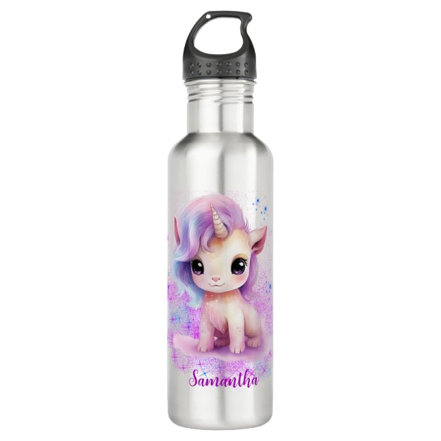 Personalised Unicorn Design 710 Ml Water Bottle (Front)