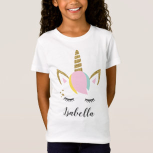 Personalised Unicorn Face with Name T-Shirt