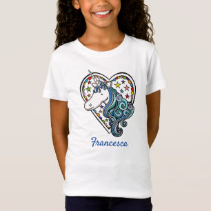 Personalised Unicorn Heart T-Shirt