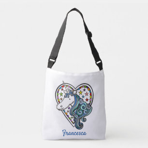 Personalised Unicorn Heart Tote Bag
