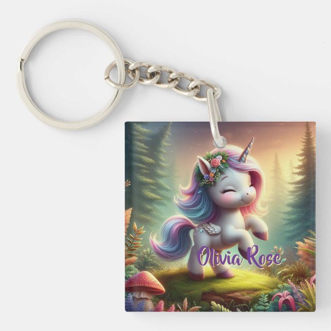 Personalised Unicorn Keychain (Front)