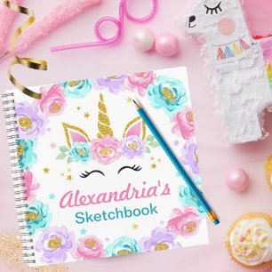 Personalised Unicorn Kids Birthday Party Favour Notebook