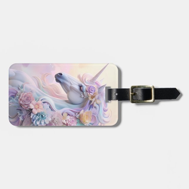 Personalised Unicorn luggage tag (Front Horizontal)