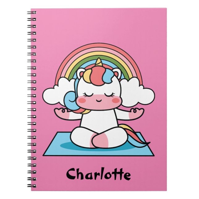 Personalised Unicorn Meditation  Notebook (Front)