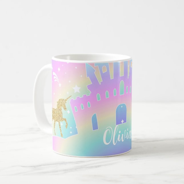 Personalised Unicorn Mug - Gift for Unicorn Lovers (Front Left)